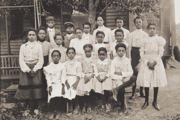 Eighteen girls and boys at Sunday School, about 1901